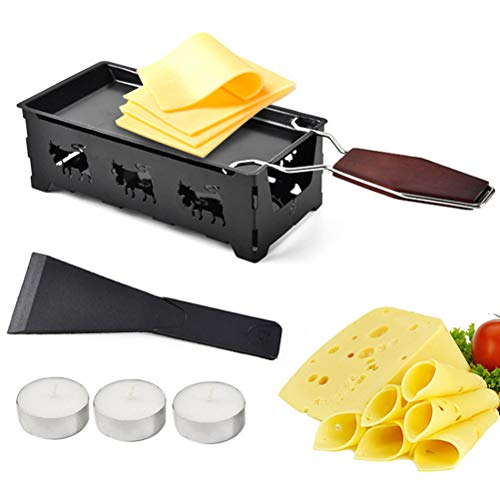 Knowooh Mini Raclettes Faltbares Teelicht Raclette mit Schaber Antihaft Backblech Verwenden für Outdoor Camping Garten von Knowooh