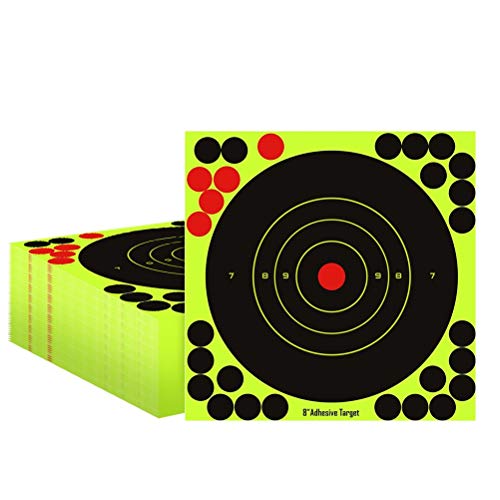Knowooh Schießen Klebend Reaktive Schussziele 50 Stück Selbstklebendes Reaktive Bullseye Ziele Perfekt alle Gewehre, Pistolen, Luftgewehre, Airsoft, 8 Zoll von Knowooh