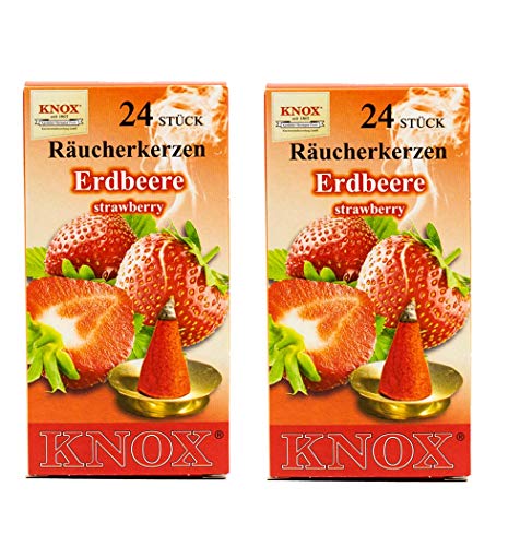 Knox Räucherkerzen 2er Set - Erdbeer - Menge: 48 Stück - Made in Germany Knox Räucherkerzen 2er Set - Erdbeer - Menge: 48 Stück - Made in Germany von KNOX