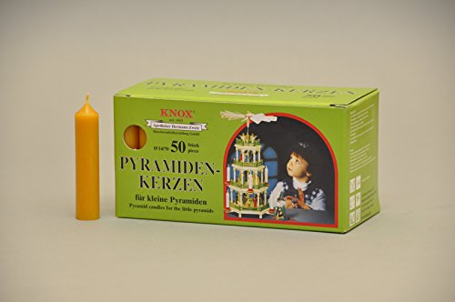 Knox Pyramidenkerzen 14/70 – Natur - 50 Stück/Pkg. – tropffrei – Kein Bienenwachs (Natur) von KNOX