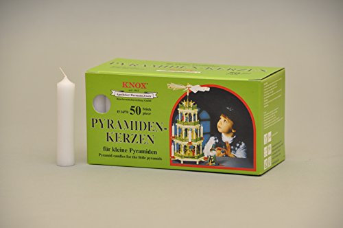 Knox Pyramidenkerzen 14/70 – Weiß - 50 Stück/Pkg. – tropffrei – Kein Bienenwachs (Weiß) von KNOX