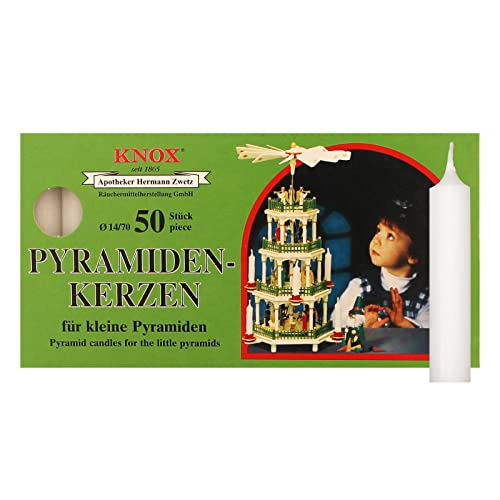 Knox Pyramidenkerzen weiß 14 x 70 mm, 50 Stück von KNOX