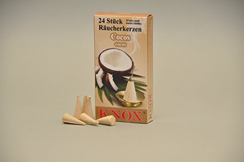 Knox Räucherkerzen/Räucherkegel - Cocos - 24 Stück/Pkg. (3, Cocos) von KNOX