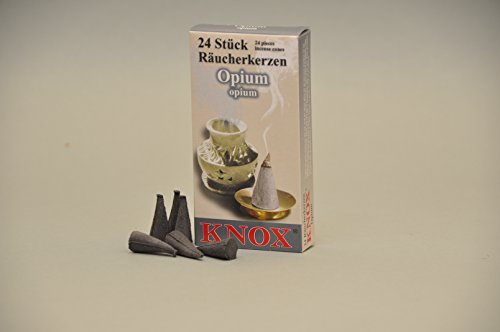 Knox Räucherkerzen/Räucherkegel - Opium - 24 Stück/Pkg. Verschiedene Düfte (2, Opium) von KNOX