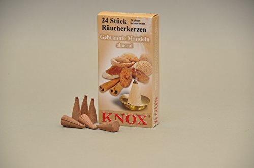 Knox Räucherkerzen / Räucherkegel - Gebrannte Mandel - 24 Stück / Pkg. (1, Gebrannte Mandel) von KNOX