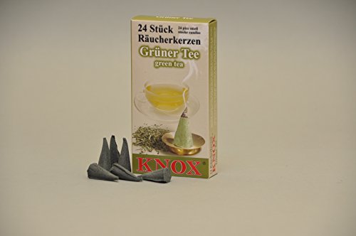 Knox Räucherkerzen/Räucherkegel - Grüner Tee - 24 Stück/Pkg. Verschiedene Düfte (1, Grüner Tee) von KNOX