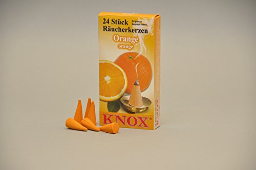 Knox Räucherkerzen/Räucherkegel - Orange - 24 Stück/Pkg. (1, Orange) von KNOX