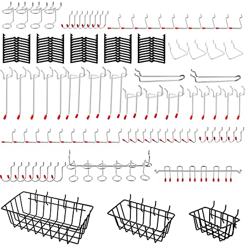 Knpwer 138 Teiliges Werkzeuglochwand Haken,Lochwandhaken, Werkzeuglochwand Haken mit 3 Lochblechkörbe,für Organisationswerkzeuge von Knpwer
