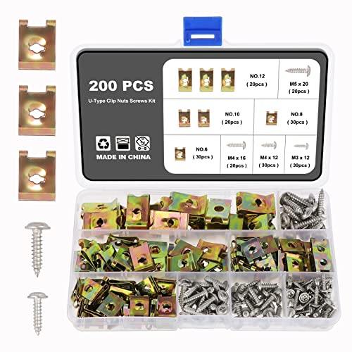 Knpwer 200 Stück Gewinde Clip Mutter Set,U-Typ Blechmuttern, Blechmutter,U-Typ Metall Clipmuttern mit 304 Edelstahlschrauben Knpwer 200 Stück Gewinde Clip Mutter Set,U-Typ Blechmuttern, Blechmutter,U-Typ Metall Clipmuttern mit 304 Edelstahlschrauben von Knpwer