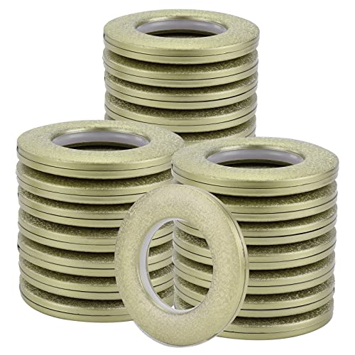 Knpwer 32 Stück Vorhang Ösenringe,Vorhangringe Stoffösen Runde Plastikringe Clips Innendurchmesser 40mm DIY Ringe für Fenstervorhang,Duschvorhang (Champagner Gold/Champagnerfarben) von Knpwer