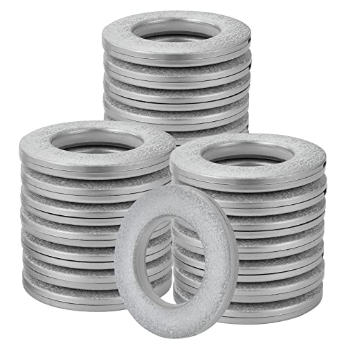 Knpwer 32 Stück Vorhang Ösenringe,Vorhangringe Stoffösen Runde Plastikringe Clips Innendurchmesser 40mm DIY Ringe für Fenstervorhang,Duschvorhang (Silber) von Knpwer