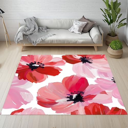 Aquarell Mohnblume Schmutzfangmatte Eingangsteppich 40x60 cm, Pastoral Pflanzen Blüten Ölgemälde Blumenmuster Kleiner Teppich Rutschfest Waschbare fur Schlafzimmer Badezimmer Kinderzimmer Wohnzimmer Aquarell Mohnblume Schmutzfangmatte Eingangsteppich 40x60 cm, Pastoral Pflanzen Blüten Ölgemälde Blumenmuster Kleiner Teppich Rutschfest Waschbare fur Schlafzimmer Badezimmer Kinderzimmer Wohnzimmer von Kntnshac