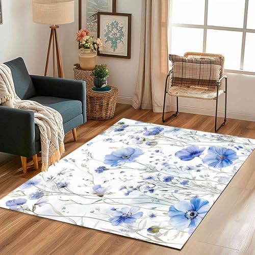 Blaue Mohnblume Schmutzfangmatte Rutschfest Waschbare, Pastoral Blumenwiese Wildblumen Pflanzen Blätter Eingangsteppich Kleiner Teppich fur Wohnzimmer Schlafzimmer Küche Kinderzimmer 50x80 cm Blaue Mohnblume Schmutzfangmatte Rutschfest Waschbare, Pastoral Blumenwiese Wildblumen Pflanzen Blätter Eingangsteppich Kleiner Teppich fur Wohnzimmer Schlafzimmer Küche Kinderzimmer 50x80 cm von Kntnshac