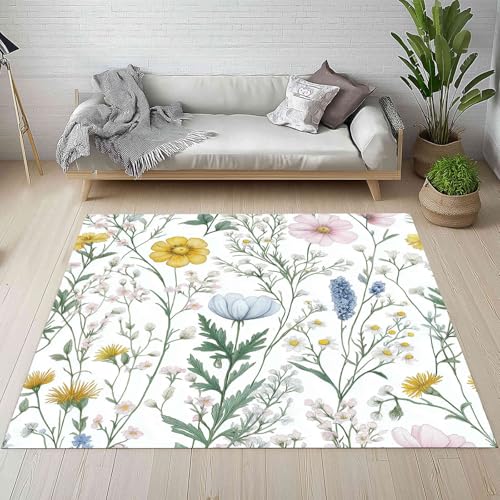 Blumenwiese Schmutzfangmatte Eingangsteppich 40x60 cm, Pastoral Blumenwiese Wildblumen Pflanzen Blätter Kleiner Teppich Rutschfest Waschbare fur Schlafzimmer Badezimmer Kinderzimmer Wohnzimmer Blumenwiese Schmutzfangmatte Eingangsteppich 40x60 cm, Pastoral Blumenwiese Wildblumen Pflanzen Blätter Kleiner Teppich Rutschfest Waschbare fur Schlafzimmer Badezimmer Kinderzimmer Wohnzimmer von Kntnshac