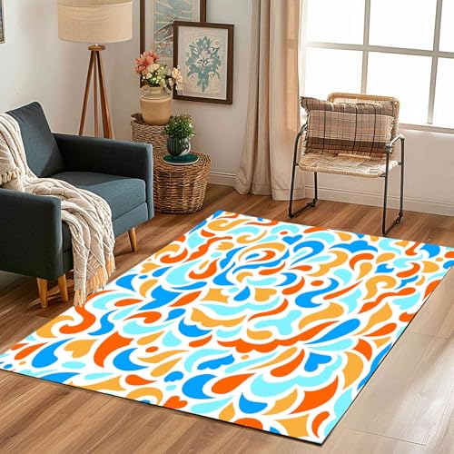 Bunt Streifen Teppiche Kurzflor Rutschfest Waschbare 200x200 cm, Abstrakt Geometrie Moderne Ästhetik Kunst Teppich Weich fur Schlafzimmer Badezimmer Kinderzimmer Küche Balkon Wohnzimmer Esszimmer Bunt Streifen Teppiche Kurzflor Rutschfest Waschbare 200x200 cm, Abstrakt Geometrie Moderne Ästhetik Kunst Teppich Weich fur Schlafzimmer Badezimmer Kinderzimmer Küche Balkon Wohnzimmer Esszimmer von Kntnshac