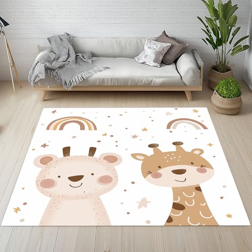 Cartoon Schaf Giraffe Schmutzfangmatte Eingangsteppich 40x60 cm, Karikatur Süße Tiere Regenbogen Stern Kleiner Teppich Rutschfest Waschbare fur Schlafzimmer Badezimmer Kinderzimmer Wohnzimmer Cartoon Schaf Giraffe Schmutzfangmatte Eingangsteppich 40x60 cm, Karikatur Süße Tiere Regenbogen Stern Kleiner Teppich Rutschfest Waschbare fur Schlafzimmer Badezimmer Kinderzimmer Wohnzimmer von Kntnshac