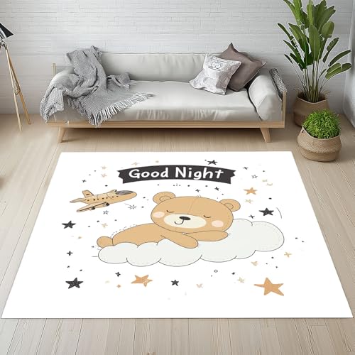 Cartoon Tier Bär Teppich Flur Rutschfest Waschbare 140x200 cm, Karikatur Flugzeug Süße Tiere Teppiche Weich Kurzflor fur Schlafzimmer Badezimmer Wohnzimmer Kinderzimmer Küche Balkon Esszimmer Cartoon Tier Bär Teppich Flur Rutschfest Waschbare 140x200 cm, Karikatur Flugzeug Süße Tiere Teppiche Weich Kurzflor fur Schlafzimmer Badezimmer Wohnzimmer Kinderzimmer Küche Balkon Esszimmer von Kntnshac