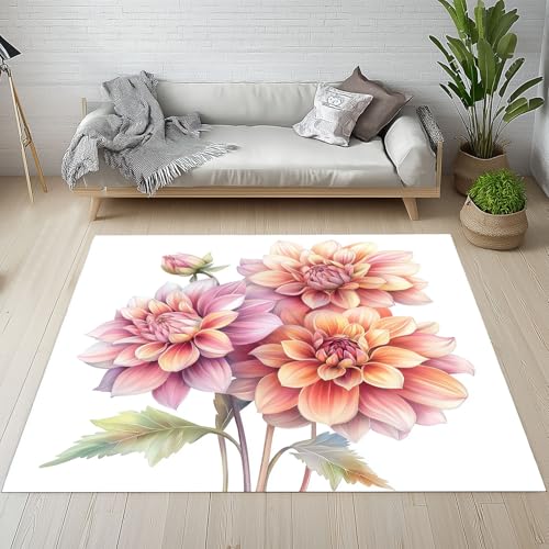 Dahlienblüte Blumen Schmutzfangmatte Eingangsteppich 40x60 cm, Pastoralen Blumenmuster Pflanzen Blätter Kleiner Teppich Rutschfest Waschbare fur Schlafzimmer Badezimmer Kinderzimmer Wohnzimmer Dahlienblüte Blumen Schmutzfangmatte Eingangsteppich 40x60 cm, Pastoralen Blumenmuster Pflanzen Blätter Kleiner Teppich Rutschfest Waschbare fur Schlafzimmer Badezimmer Kinderzimmer Wohnzimmer von Kntnshac