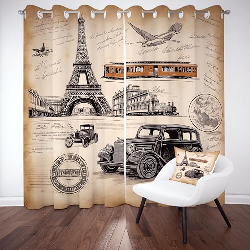 Eiffelturm Vorhänge Schlafzimmer, Korallenschale Vorhang Wohnzimmer, Braun Thermo Gardinen mit Ösen, 2er Set Curtains, H215 x B110 cm Eiffelturm Vorhänge Schlafzimmer, Korallenschale Vorhang Wohnzimmer, Braun Thermo Gardinen mit Ösen, 2er Set Curtains, H215 x B110 cm von Kntnshac