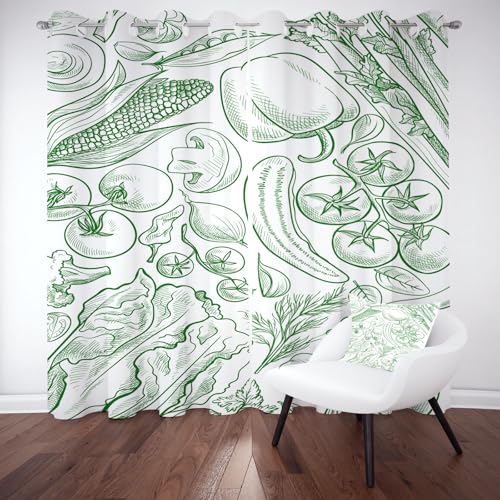 Gemüse Verdunklungsvorhänge Schallschutz, Tomate Pilz Chinakohl Ösenvorhang Schlafzimmer, Handgezeichnet Pflanzen Gardinen Blickdicht Thermo Kälteschutz Wohnzimmer Vorhänge 2er Set 300x140 cm Gemüse Verdunklungsvorhänge Schallschutz, Tomate Pilz Chinakohl Ösenvorhang Schlafzimmer, Handgezeichnet Pflanzen Gardinen Blickdicht Thermo Kälteschutz Wohnzimmer Vorhänge 2er Set 300x140 cm von Kntnshac