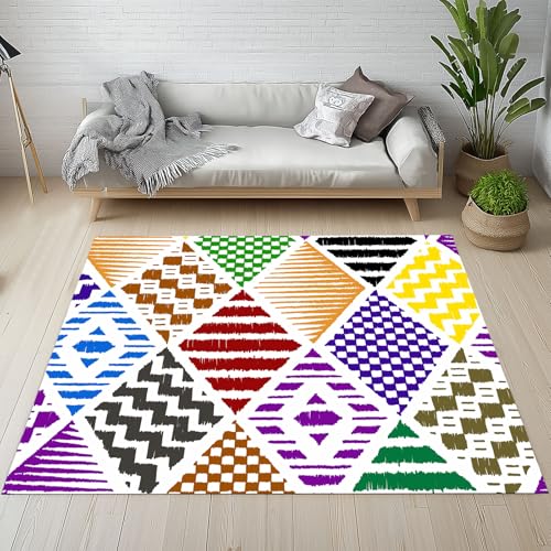 Geometrische Raute Teppich 160x230, Kariert Zickzack Muster Mehrfarbig Geometrie Teppiche Flur Weich Rutschfest Waschbare fur Wohnzimmer Schlafzimmer Badezimmer Kinderzimmer Küche Balkon Esszimmer Geometrische Raute Teppich 160x230, Kariert Zickzack Muster Mehrfarbig Geometrie Teppiche Flur Weich Rutschfest Waschbare fur Wohnzimmer Schlafzimmer Badezimmer Kinderzimmer Küche Balkon Esszimmer von Kntnshac