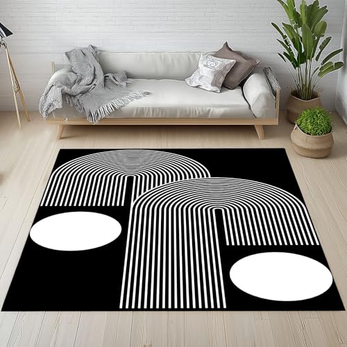Geometrischer Kreis Linie Teppich Flur Rutschfest Waschbare 80x150 cm, Abstrakte Geometrie Modern Minimalistisch Teppiche Kurzflor fur Schlafzimmer Badezimmer Kinderzimmer Wohnzimmer Küche Balkon Geometrischer Kreis Linie Teppich Flur Rutschfest Waschbare 80x150 cm, Abstrakte Geometrie Modern Minimalistisch Teppiche Kurzflor fur Schlafzimmer Badezimmer Kinderzimmer Wohnzimmer Küche Balkon von Kntnshac