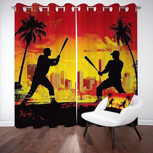 Kntnshac Anime Baseball Vorhänge Schlafzimmer, Anime Athlet Vorhang Wohnzimmer, Rot Thermo Gardinen mit Ösen, 2er Set Curtains, H215 x B110 cm Kntnshac Anime Baseball Vorhänge Schlafzimmer, Anime Athlet Vorhang Wohnzimmer, Rot Thermo Gardinen mit Ösen, 2er Set Curtains, H215 x B110 cm von Kntnshac
