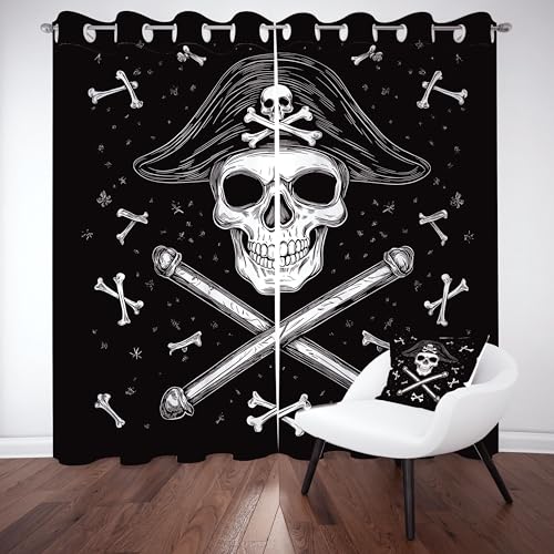 Kntnshac Anime Pirat Polyester Thermo Vorhang, Abstrakte Blumen Vorhänge Blickdicht mit Ösen, Schwarz Gardinen Wohnzimmer Küche, 2er Set Curtains, H 300 x B 140 cm Kntnshac Anime Pirat Polyester Thermo Vorhang, Abstrakte Blumen Vorhänge Blickdicht mit Ösen, Schwarz Gardinen Wohnzimmer Küche, 2er Set Curtains, H 300 x B 140 cm von Kntnshac