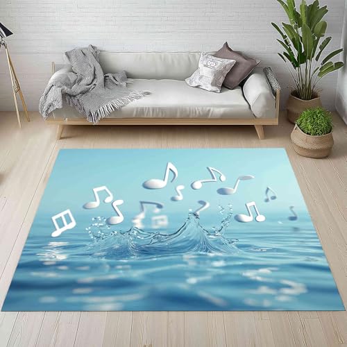 Kntnshac Anmerkung Musiknoten Teppich rutschfest Weich 100x150 cm, Modern Musik Thema Blau See Wasser Teppiche Waschbare Flur Kurzflor fur Wohnzimmer Kinderzimmer Schlafzimmer Küche Bettvorleger Kntnshac Anmerkung Musiknoten Teppich rutschfest Weich 100x150 cm, Modern Musik Thema Blau See Wasser Teppiche Waschbare Flur Kurzflor fur Wohnzimmer Kinderzimmer Schlafzimmer Küche Bettvorleger von Kntnshac