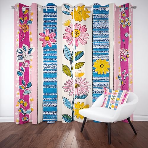 Kntnshac Aquarell Blumen Vorhänge Schlafzimmer, Gänseblümchen Polyester Thermo Vorhang, Farbe Wohnzimmer Gardinen mit Ösen, 2er Set Curtains, H260 x B140 cm Kntnshac Aquarell Blumen Vorhänge Schlafzimmer, Gänseblümchen Polyester Thermo Vorhang, Farbe Wohnzimmer Gardinen mit Ösen, 2er Set Curtains, H260 x B140 cm von Kntnshac
