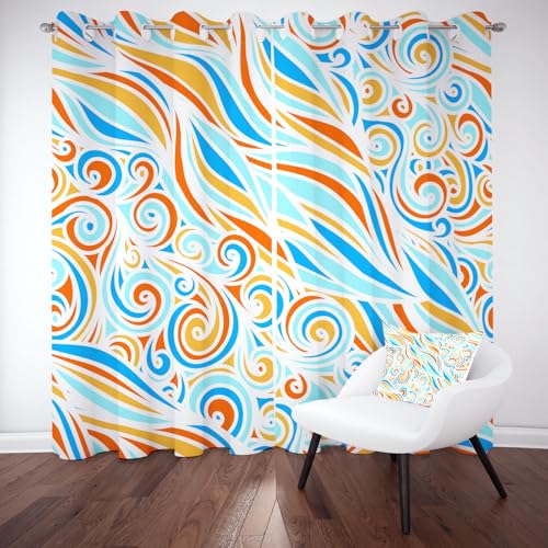 Kntnshac Bunt Streifen Raumteiler Vorhang Schallschutz, Geometrischer Wirbel Gardinen mit Ösen, Moderne Ästhetik Verdunklungsvorhänge Thermo Schlafzimmer, Curtains Living Room 2er Set 260x140 cm Kntnshac Bunt Streifen Raumteiler Vorhang Schallschutz, Geometrischer Wirbel Gardinen mit Ösen, Moderne Ästhetik Verdunklungsvorhänge Thermo Schlafzimmer, Curtains Living Room 2er Set 260x140 cm von Kntnshac
