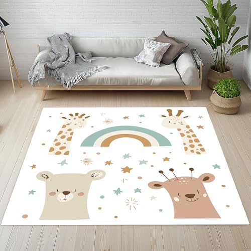Kntnshac Cartoon Bär Giraffe Schmutzfangmatte rutschfest Waschbare, Süßer Tiere Regenbogen Stern Eingangsteppich Kleiner Teppich fur Wohnzimmer Schlafzimmer Küche Kinderzimmer 50x80 cm Kntnshac Cartoon Bär Giraffe Schmutzfangmatte rutschfest Waschbare, Süßer Tiere Regenbogen Stern Eingangsteppich Kleiner Teppich fur Wohnzimmer Schlafzimmer Küche Kinderzimmer 50x80 cm von Kntnshac