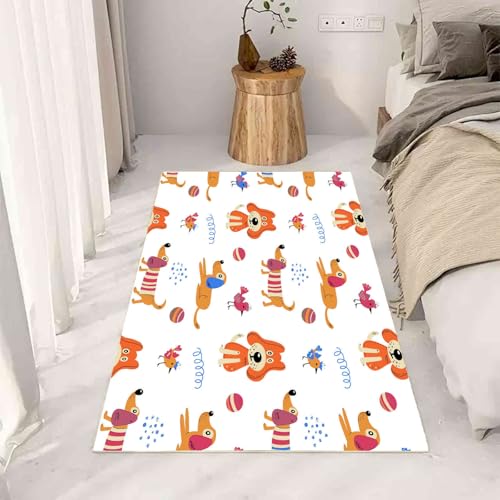 Kntnshac Cartoon Hund Vogel Teppich 160x230, Süße Tiere Ball Linie Teppiche Flur Weich rutschfest Waschbare fur Wohnzimmer Schlafzimmer Badezimmer Kinderzimmer Küche Balkon Esszimmer Kntnshac Cartoon Hund Vogel Teppich 160x230, Süße Tiere Ball Linie Teppiche Flur Weich rutschfest Waschbare fur Wohnzimmer Schlafzimmer Badezimmer Kinderzimmer Küche Balkon Esszimmer von Kntnshac