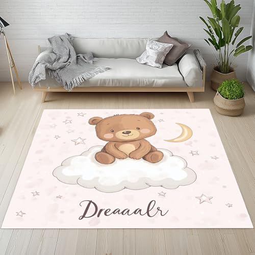 Kntnshac Cartoon Tier Bär Schmutzfangmatte Eingangsteppich 40x60 cm, Süße Karikatur Tiere Mond Sternenhimmel Kleiner Teppich rutschfest Waschbare fur Schlafzimmer Badezimmer Kinderzimmer Wohnzimmer Kntnshac Cartoon Tier Bär Schmutzfangmatte Eingangsteppich 40x60 cm, Süße Karikatur Tiere Mond Sternenhimmel Kleiner Teppich rutschfest Waschbare fur Schlafzimmer Badezimmer Kinderzimmer Wohnzimmer von Kntnshac