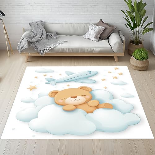 Kntnshac Cartoon Tier Bär Teppiche rutschfest Waschbare Weich 150x240 cm, Süße Tiere Karikatur Flugzeug Teppich Kurzflor fur Schlafzimmer Badezimmer Kinderzimmer Küche Balkon Wohnzimmer Esszimmer Kntnshac Cartoon Tier Bär Teppiche rutschfest Waschbare Weich 150x240 cm, Süße Tiere Karikatur Flugzeug Teppich Kurzflor fur Schlafzimmer Badezimmer Kinderzimmer Küche Balkon Wohnzimmer Esszimmer von Kntnshac