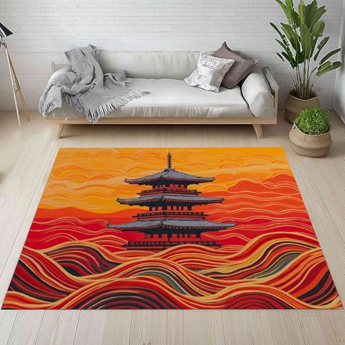 Kntnshac Chinesischer Stil Turm Schmutzfangmatte rutschfest Waschbare, Wellenmuster Bunt Wellen Eingangsteppich Kleiner Teppich fur Wohnzimmer Schlafzimmer Küche Kinderzimmer 50x80 cm Kntnshac Chinesischer Stil Turm Schmutzfangmatte rutschfest Waschbare, Wellenmuster Bunt Wellen Eingangsteppich Kleiner Teppich fur Wohnzimmer Schlafzimmer Küche Kinderzimmer 50x80 cm von Kntnshac