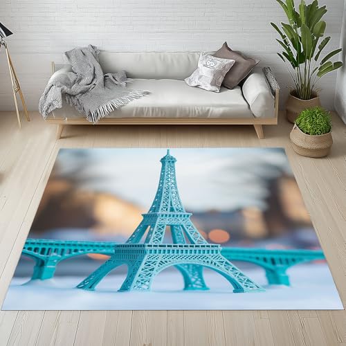 Kntnshac Eiffelturm Schmutzfangmatte rutschfest Waschbare, Chic Teal Paris Thema Paris Brücke Eingangsteppich Kleiner Teppich fur Wohnzimmer Schlafzimmer Küche Kinderzimmer 50x80 cm Kntnshac Eiffelturm Schmutzfangmatte rutschfest Waschbare, Chic Teal Paris Thema Paris Brücke Eingangsteppich Kleiner Teppich fur Wohnzimmer Schlafzimmer Küche Kinderzimmer 50x80 cm von Kntnshac
