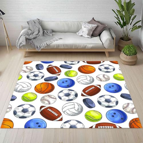 Kntnshac Fußball Basketball Bowling Schmutzfangmatte Eingangsteppich 40x60 cm, Sport Thema Ballspiele Sport Kleiner Teppich rutschfest Waschbare fur Schlafzimmer Badezimmer Kinderzimmer Wohnzimmer Kntnshac Fußball Basketball Bowling Schmutzfangmatte Eingangsteppich 40x60 cm, Sport Thema Ballspiele Sport Kleiner Teppich rutschfest Waschbare fur Schlafzimmer Badezimmer Kinderzimmer Wohnzimmer von Kntnshac
