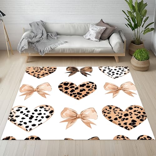 Kntnshac Herzen Leopardenmuster Teppich rutschfest Weich, Liebe Herz Ornament Modern Romantisch Teppiche Kurzflor Waschbare fur Schlafzimmer Badezimmer Kinderzimmer Wohnzimmer 80x120 cm Kntnshac Herzen Leopardenmuster Teppich rutschfest Weich, Liebe Herz Ornament Modern Romantisch Teppiche Kurzflor Waschbare fur Schlafzimmer Badezimmer Kinderzimmer Wohnzimmer 80x120 cm von Kntnshac