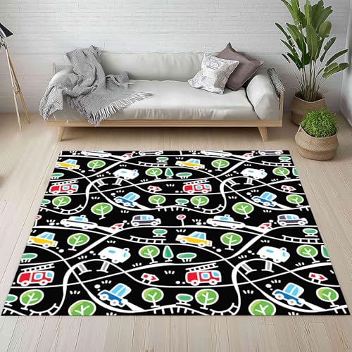 Kntnshac Karikatur Auto Schmutzfangmatte rutschfest Waschbare, Bäume Fahrzeug Geometrische Linien Eingangsteppich Kleiner Teppich fur Wohnzimmer Schlafzimmer Küche Kinderzimmer 50x80 cm Kntnshac Karikatur Auto Schmutzfangmatte rutschfest Waschbare, Bäume Fahrzeug Geometrische Linien Eingangsteppich Kleiner Teppich fur Wohnzimmer Schlafzimmer Küche Kinderzimmer 50x80 cm von Kntnshac