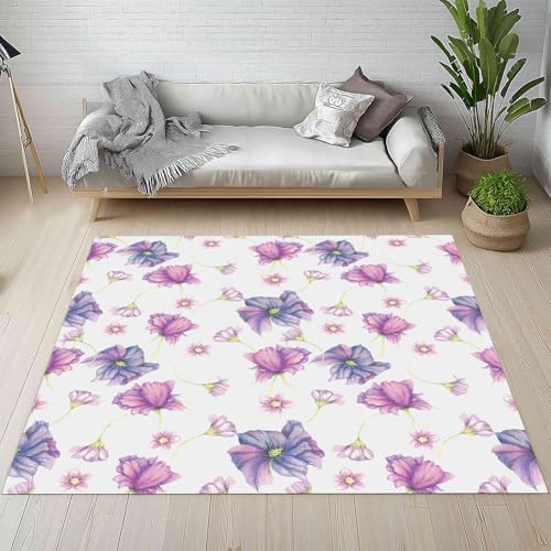 Kntnshac Lila Blumenmuster Schmutzfangmatte rutschfest Waschbare, Abstrakt Floral Pastoral Blüten Eingangsteppich Kleiner Teppich fur Wohnzimmer Schlafzimmer Küche Kinderzimmer 50x80 cm Kntnshac Lila Blumenmuster Schmutzfangmatte rutschfest Waschbare, Abstrakt Floral Pastoral Blüten Eingangsteppich Kleiner Teppich fur Wohnzimmer Schlafzimmer Küche Kinderzimmer 50x80 cm von Kntnshac