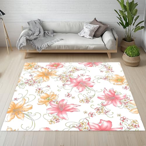 Kntnshac Lilie Blumen Schmutzfangmatte Eingangsteppich 40x60 cm, Pflanzen Rebe Blüten Bohemian Blumenmuster Kleiner Teppich rutschfest Waschbare fur Schlafzimmer Badezimmer Kinderzimmer Wohnzimmer Kntnshac Lilie Blumen Schmutzfangmatte Eingangsteppich 40x60 cm, Pflanzen Rebe Blüten Bohemian Blumenmuster Kleiner Teppich rutschfest Waschbare fur Schlafzimmer Badezimmer Kinderzimmer Wohnzimmer von Kntnshac
