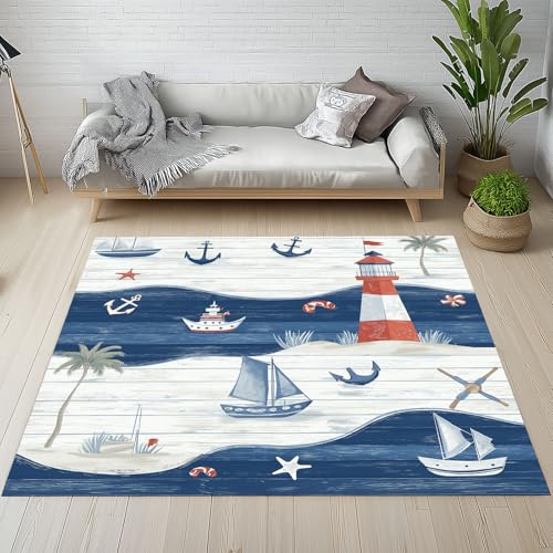 Kntnshac Maritime Schmutzfangmatte rutschfest Waschbare, Jahrgang Anker Holzmaserung Lighthouse Segelboot Eingangsteppich Kleiner Teppich fur Wohnzimmer Schlafzimmer Küche Kinderzimmer 50x80 cm Kntnshac Maritime Schmutzfangmatte rutschfest Waschbare, Jahrgang Anker Holzmaserung Lighthouse Segelboot Eingangsteppich Kleiner Teppich fur Wohnzimmer Schlafzimmer Küche Kinderzimmer 50x80 cm von Kntnshac