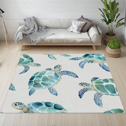 Kntnshac Meeresschildkröten Tiere Teppich Wohnzimmer Flur rutschfest Waschbare, Meerestiere Süßer Tier Teppiche Kurzflor fur Schlafzimmer Badezimmer Kinderzimmer Küche Balkon 120x170 cm Kntnshac Meeresschildkröten Tiere Teppich Wohnzimmer Flur rutschfest Waschbare, Meerestiere Süßer Tier Teppiche Kurzflor fur Schlafzimmer Badezimmer Kinderzimmer Küche Balkon 120x170 cm von Kntnshac