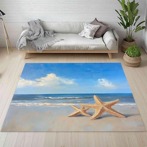 Kntnshac Natur Meerblick Teppich rutschfest Weich, Strand Landschaft Welle Seestern Teppiche Kurzflor Waschbare fur Schlafzimmer Badezimmer Kinderzimmer Wohnzimmer 240x340 cm Kntnshac Natur Meerblick Teppich rutschfest Weich, Strand Landschaft Welle Seestern Teppiche Kurzflor Waschbare fur Schlafzimmer Badezimmer Kinderzimmer Wohnzimmer 240x340 cm von Kntnshac