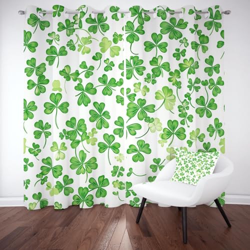 Kntnshac Pflanze Vierblättriges Kleeblatt Vorhänge Wohnzimmer Schlafzimmer Küche, Gartenblätter Vorhang Blickdicht, Grün Thermo Gardinen mit Ösen, 2er Set Curtains, H160 x B140 cm Kntnshac Pflanze Vierblättriges Kleeblatt Vorhänge Wohnzimmer Schlafzimmer Küche, Gartenblätter Vorhang Blickdicht, Grün Thermo Gardinen mit Ösen, 2er Set Curtains, H160 x B140 cm von Kntnshac