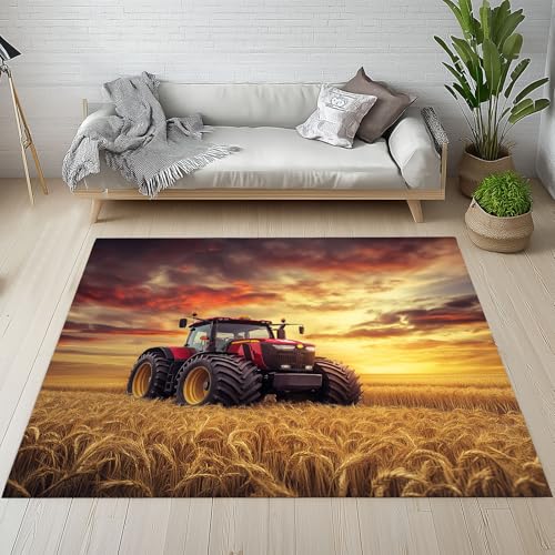 Kntnshac Traktor Teppich rutschfest Weich, Mähdrescher Weizenfeld Sonnenuntergang Landschaft Teppiche Kurzflor Waschbare fur Schlafzimmer Badezimmer Kinderzimmer Wohnzimmer 240x340 cm Kntnshac Traktor Teppich rutschfest Weich, Mähdrescher Weizenfeld Sonnenuntergang Landschaft Teppiche Kurzflor Waschbare fur Schlafzimmer Badezimmer Kinderzimmer Wohnzimmer 240x340 cm von Kntnshac