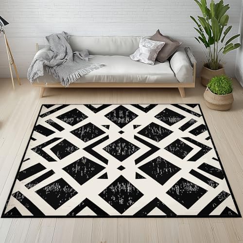 Kntnshac Vintage Aztekenmuster Schmutzfangmatte rutschfest Waschbare, Südwesten Ethno Stil Ureinwohner Amerikas Eingangsteppich Kleiner Teppich fur Wohnzimmer Schlafzimmer Küche Kinderzimmer 50x80 cm von Kntnshac