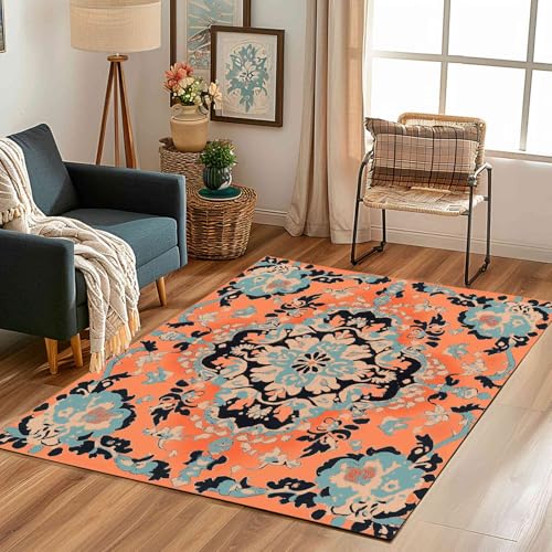 Kntnshac Vintage Bohemian Teppich Flur rutschfest Waschbare 80x150 cm, Abstrakt Mandala Indien Ethnisch Teppiche Kurzflor fur Schlafzimmer Badezimmer Kinderzimmer Wohnzimmer Küche Balkon Kntnshac Vintage Bohemian Teppich Flur rutschfest Waschbare 80x150 cm, Abstrakt Mandala Indien Ethnisch Teppiche Kurzflor fur Schlafzimmer Badezimmer Kinderzimmer Wohnzimmer Küche Balkon von Kntnshac