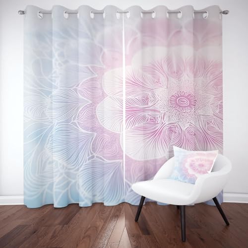 Kntnshac Vintage Bohemian Thermo Gardinen mit Ösen, Boho Mandala Blackout Curtain fur Schlafzimmer Wohnzimmer, Abstrakt Blumenmuster Schallschutz Vorhänge 2er Set 245 cm Lang 140 cm Breit Kntnshac Vintage Bohemian Thermo Gardinen mit Ösen, Boho Mandala Blackout Curtain fur Schlafzimmer Wohnzimmer, Abstrakt Blumenmuster Schallschutz Vorhänge 2er Set 245 cm Lang 140 cm Breit von Kntnshac